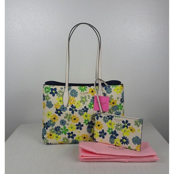 KATE SPADE All Day Floral Medley Large Tote With Wristlet Multicolor Modern New - Picture 9 of 12